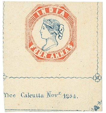 Four Annas Second Printing stamp, 1854