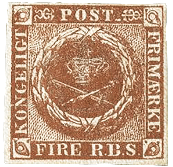 4s chestnut brown stamp, 1854