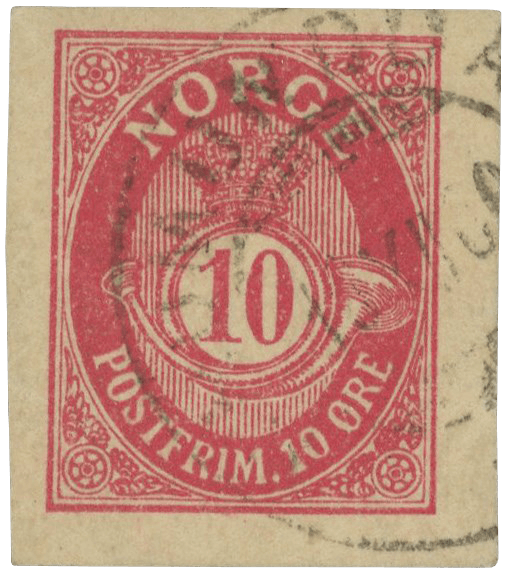 10 øre Postfrim stamp, 1896