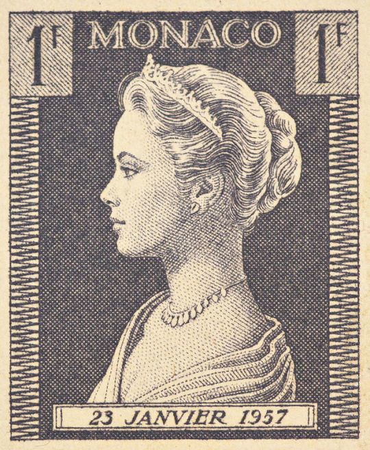 1f Princess Grace stamp, 1957
