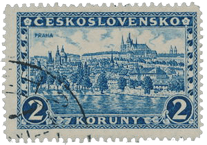 2K Hradcany at Prague stamp, 1926