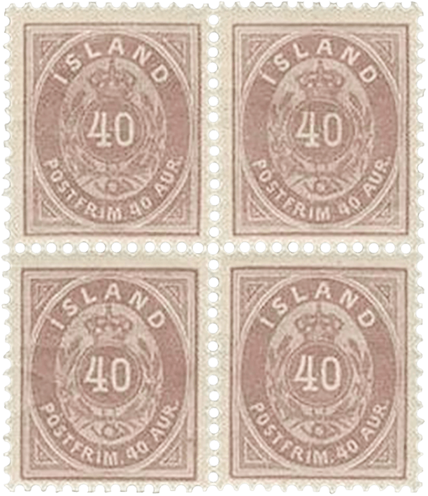 40a lilac block of four, 1898