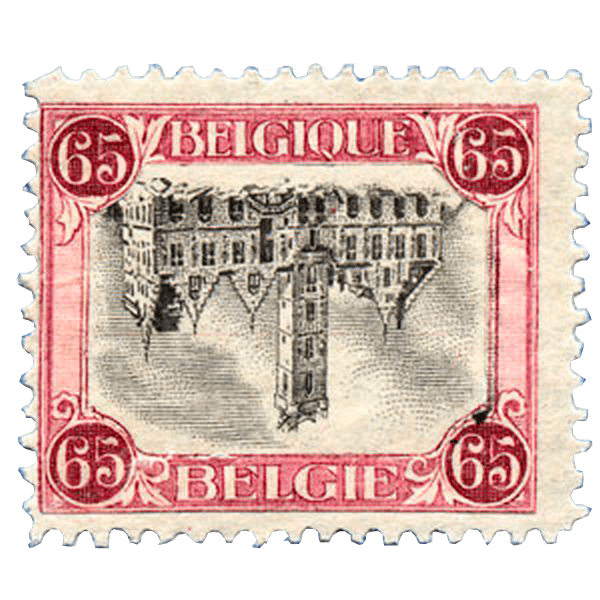 Inverted Dendermonde stamp, 1920