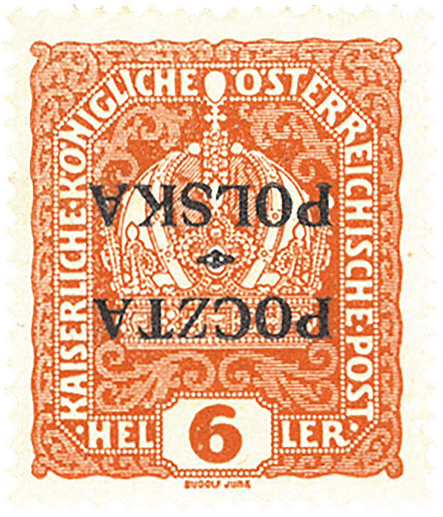 6h orange overprint inverted, 1919