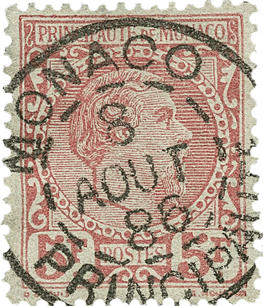 5fr rose on green stamp, 1885