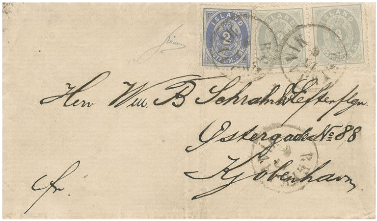 The Unique 3 Skilling on cover, 1873