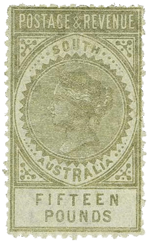 £15 Queen Victoria Postage & Revenue stamp, 1886 - rare Australian stamps