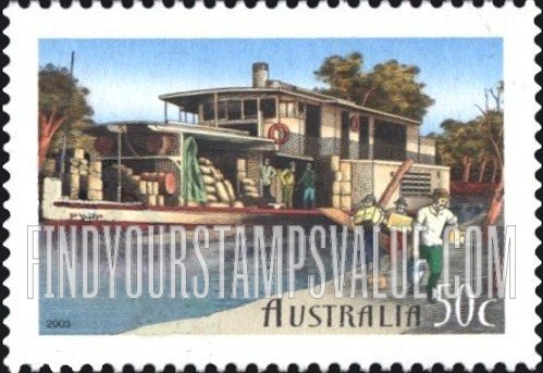 FindYourStampsValue: Murray River Shipping, 150th Anniversary: Pyap