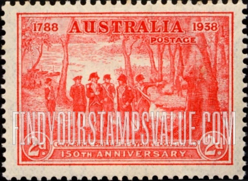 FindYourStampsValue: Governor Arthur Phillip at Sydney Cove