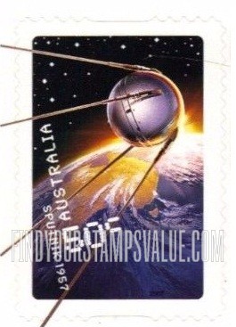 FindYourStampsValue: Space Age, 50th Anniversary: Sputnik, 1957