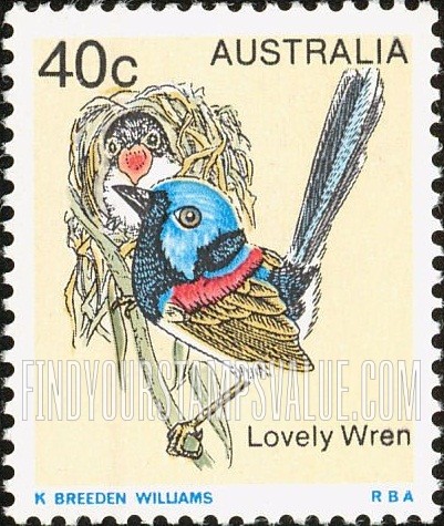 FindYourStampsValue: Lovely wren, vertical: Bird Type of 1978