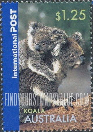 FindYourStampsValue: Animals: Koala, vertical