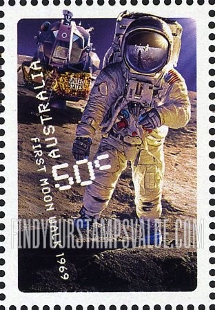 FindYourStampsValue: Space Age, 50th Anniversary: First Moon walk, 1969