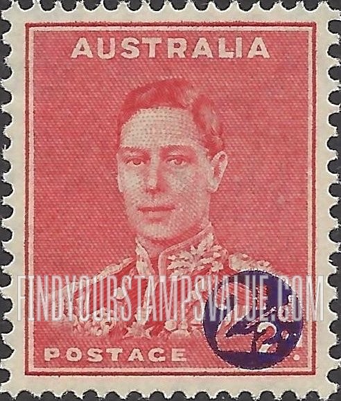FindYourStampsValue: King George VI: Surcharged in Blue