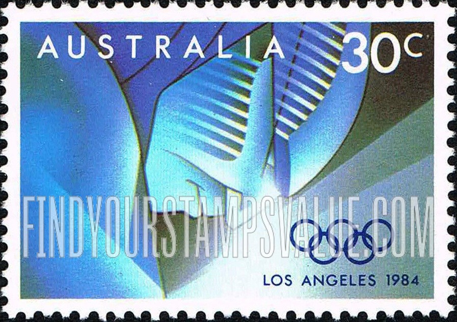 FindYourStampsValue: 1984 Summer Olympics: Start (facing down)