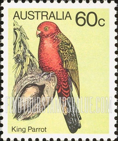 FindYourStampsValue: King parrot, vertical: Bird Type of 1978