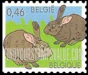 FindYourStampsValue: Farm Animals: Two rabbits