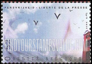 FindYourStampsValue: Freedom of the Press: Stylized birds and building