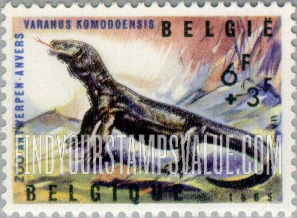 Semi-Postal, Animals from Antwerp Zoo: Komodo monitor
