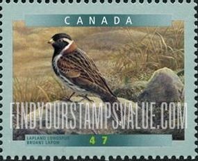 FindYourStampsValue: Bird Type of 1996: Lapland Longspur