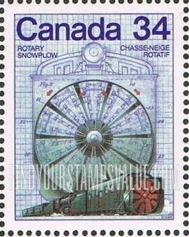 FindYourStampsValue: Canada Day: Rotary snowplow, 1869