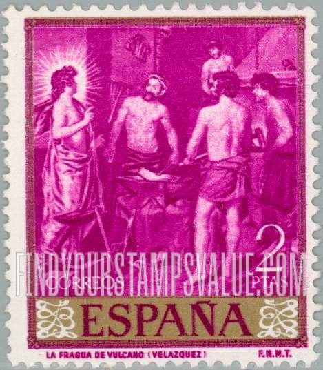 FindYourStampsValue: Velazquez Paintings: Vulcan’s Forge
