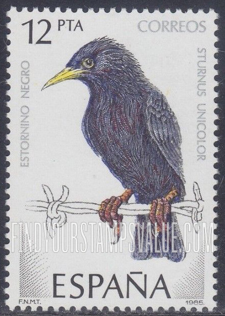FindYourStampsValue: Birds: Sturnus unicolor