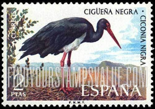 FindYourStampsValue: Birds: Black stork