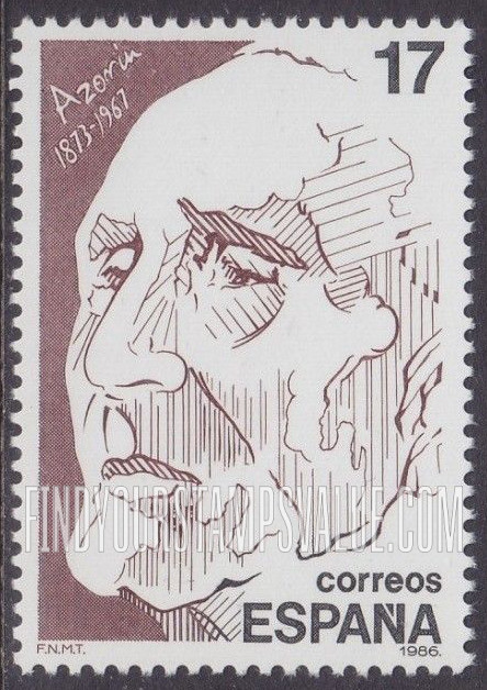 FindYourStampsValue: Famous Men: Jose Martinez Ruiz (Azorin, 1873-1967), writer