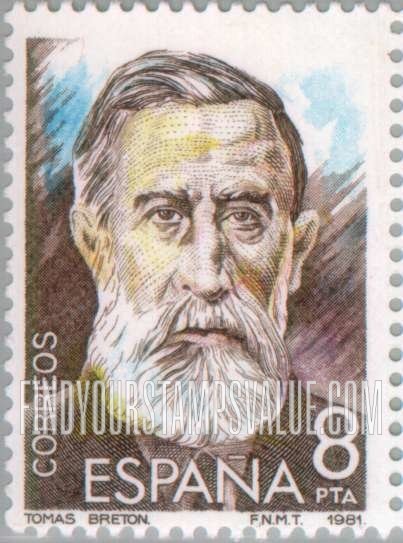FindYourStampsValue: Operetta composers and scenes from their works: Tomas Breton Hernandez (1850-1923)