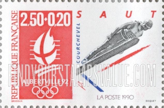 FindYourStampsValue: SEMI-POSTAL - Winter Olympics Type of 1990: Ski jumping