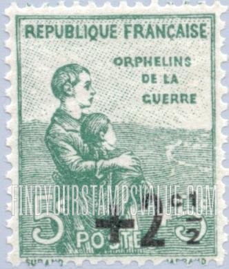FindYourStampsValue: SEMI-POSTAL - War Orphans: Semi-Postal Stamps of 1917-19 Surcharged