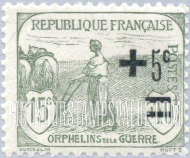 FindYourStampsValue: SEMI-POSTAL - Woman Plowing: Semi-Postal Stamps of 1917-19 Surcharged