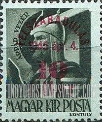 FindYourStampsValue: Portraits - Arpád: Types of Hungary, 1943 Surcharged in Carmine