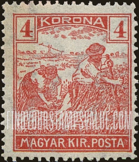 FindYourStampsValue: Harvesting Wheat: Types of 1916-18 Issue