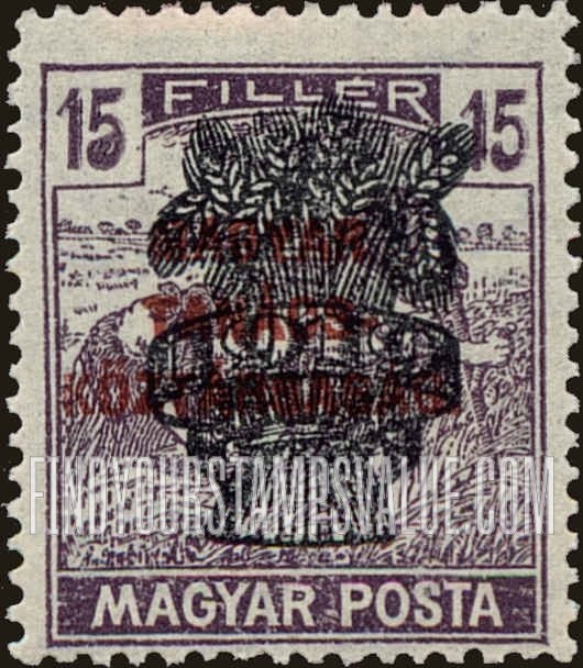 FindYourStampsValue: Harvesting Wheat: Overprinted in Black