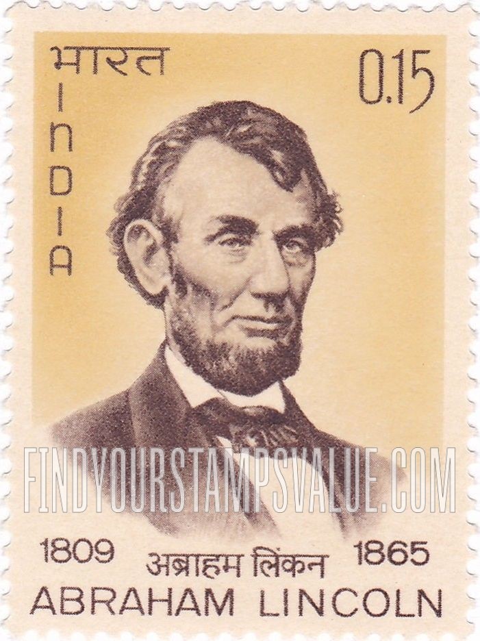 FindYourStampsValue: Republic of India: Abraham Lincoln - भारत गणराज्य: अब्राहम लिंकन