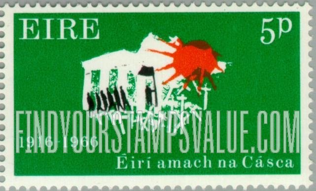 FindYourStampsValue: Symbolic of lives lost in fight for independence, and of Ireland marching into freedom
