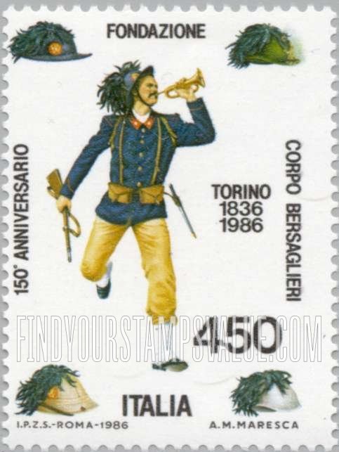 FindYourStampsValue: Bersaglieri Corps of Mountain Troops, 150th Anniversary