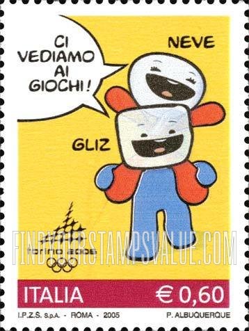 FindYourStampsValue: 2006 Winter Olympics, Turin: Mascots Neve and Gliz