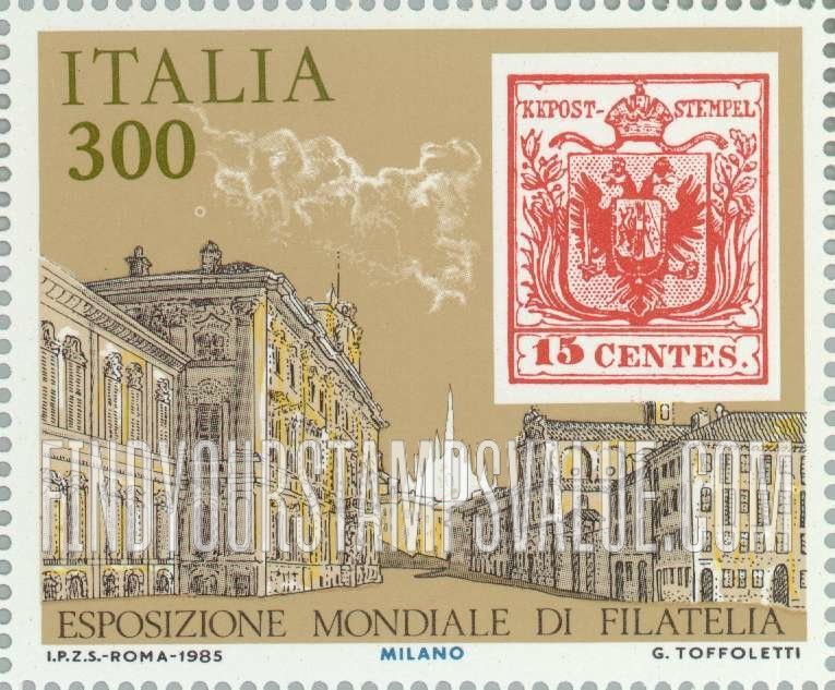 FindYourStampsValue: Lombardy-Venetia #4, Milan