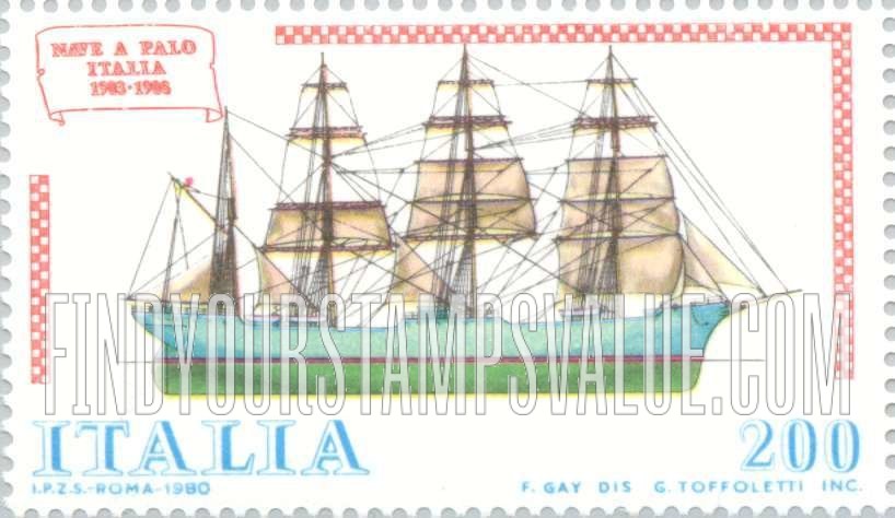 FindYourStampsValue: Ship Type of 1977: Sailing ship Italia