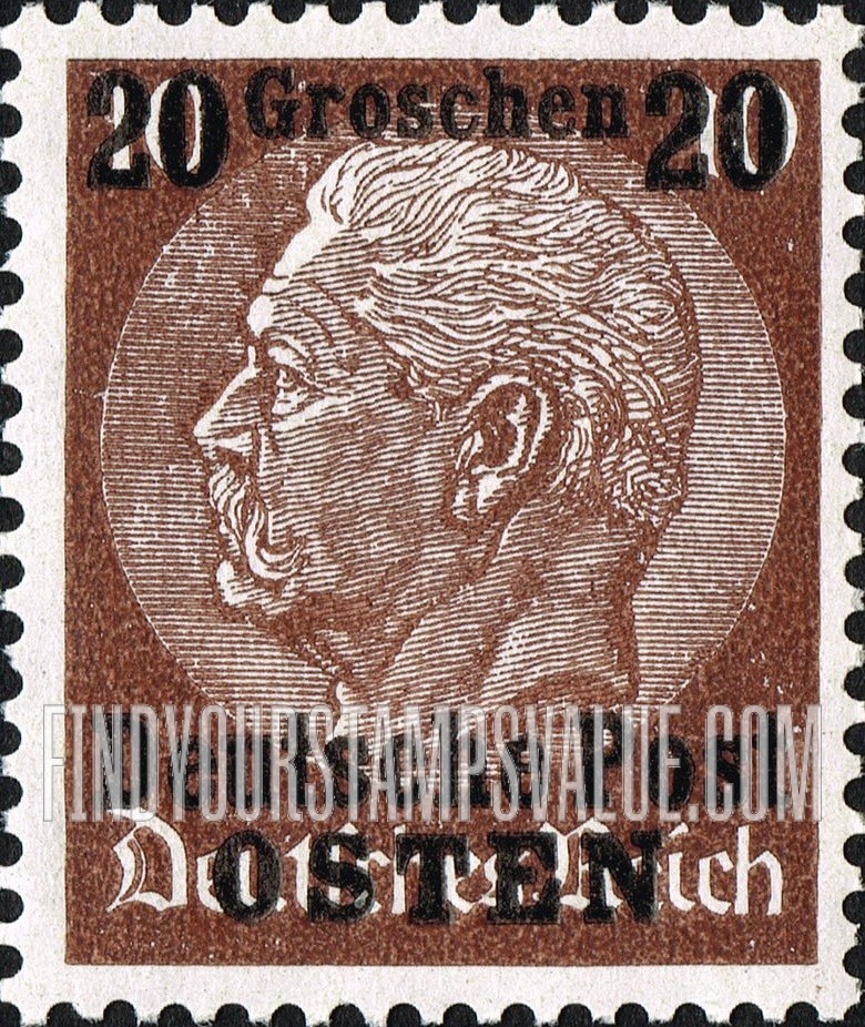 FindYourStampsValue: OCCUPATION - Hindenburg: German Stamps of 1934 Surcharged in Black