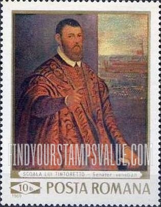 FindYourStampsValue: Venetian Senator, Tintoretto School: Painting Type of 1968