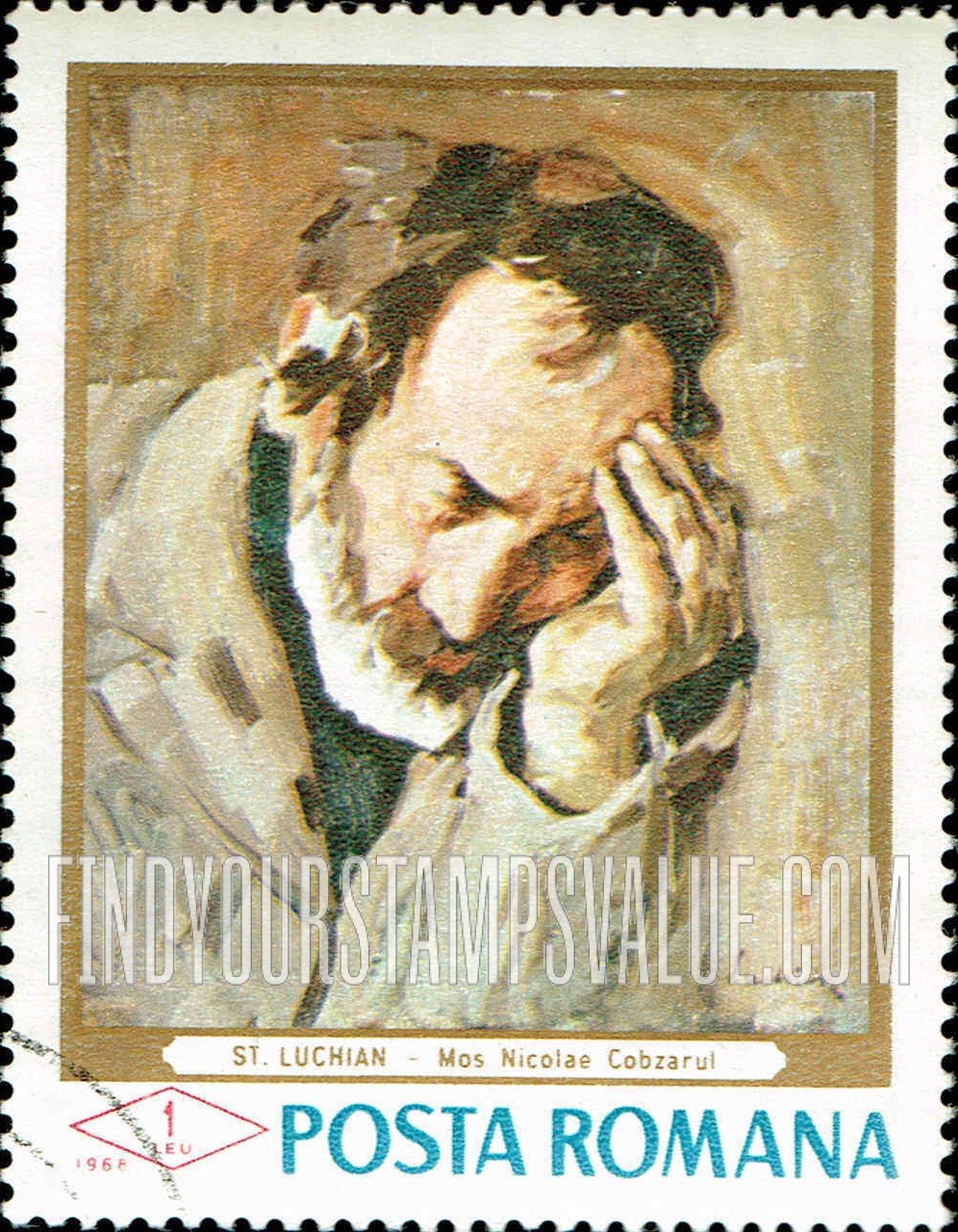 FindYourStampsValue: Paintings: Old Nicolas, the Zither Player, by Stefan Luchian