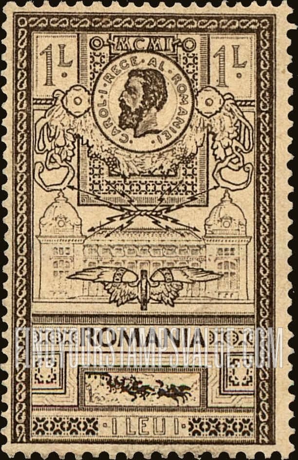FindYourStampsValue: King Carol I and Facade of New Post Office