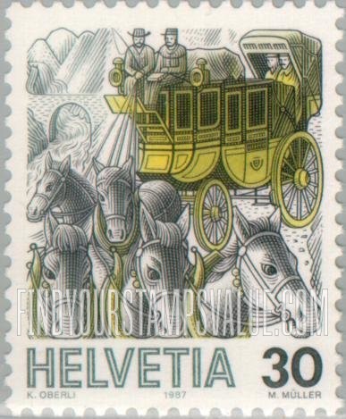 FindYourStampsValue: Federal Administration, Mail Handling: Mail coach, 1735-1960