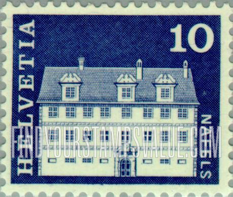 FindYourStampsValue: Federal Administration, Regular, 1960-63: Freuler Mansion, Näfels