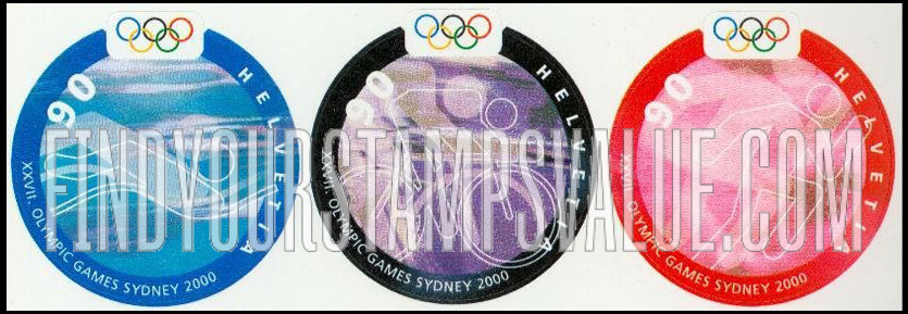 FindYourStampsValue: Federal Administration, 2000 Summer Olympics, Sydney: Swimmer, Cyclist, Runner