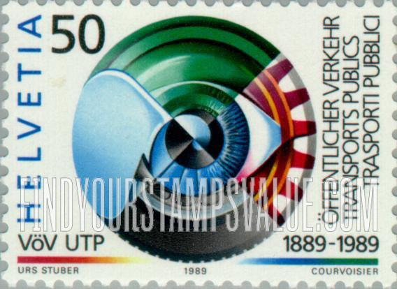 FindYourStampsValue: Federal Administration, Public Transport Associate, Centenary: Eye, modes of transportation